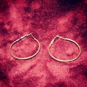 Golden Hoop Earrings 1.25in/3.18cm